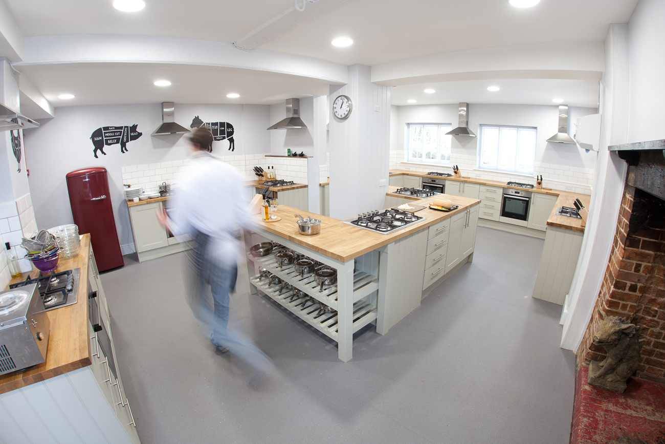Abinger Cookery School Kitchen Accredited by ICSA